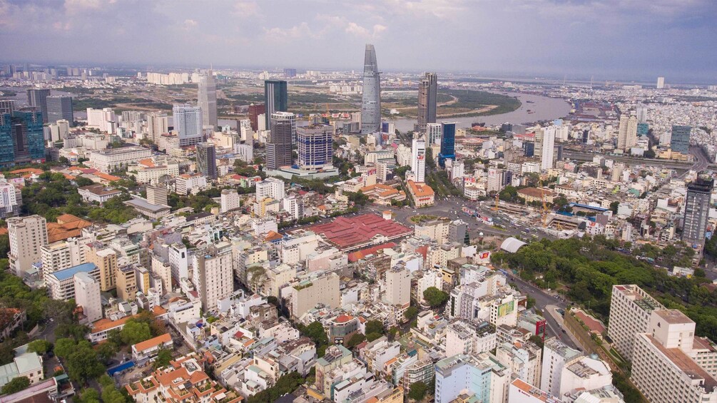 Aerial city view of Ho Chi Minh City, Vietnam 