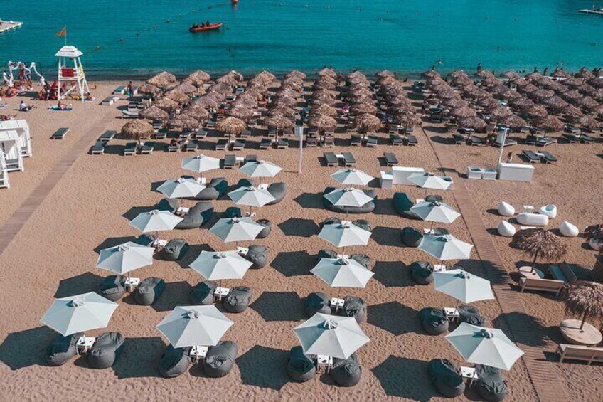 Super Paradise Beach Mykonos Seaside Sunbed (1st row)