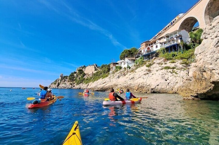 Guided kayak excursion in creeks