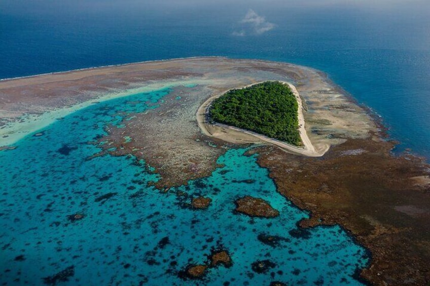 Island and surrounding lagoon.