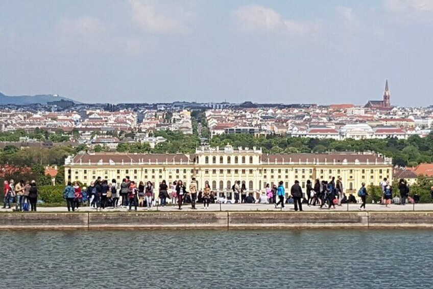 Schönbrunn Palace pictured from Gloriette hillside