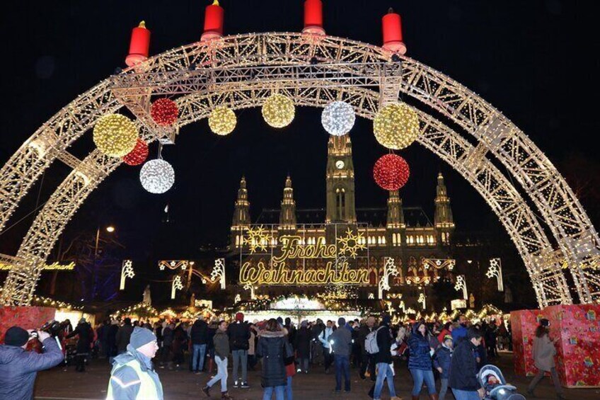 Christmas in Vienna, the largest of 19 Christmas markets is located every year in front of the Vienna City Hall 
