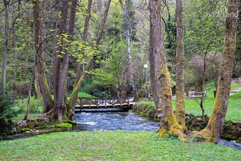 The spring of the Bosna River, Vrelo Bosne, Sarajevo, Bosnia and Herzegovina 