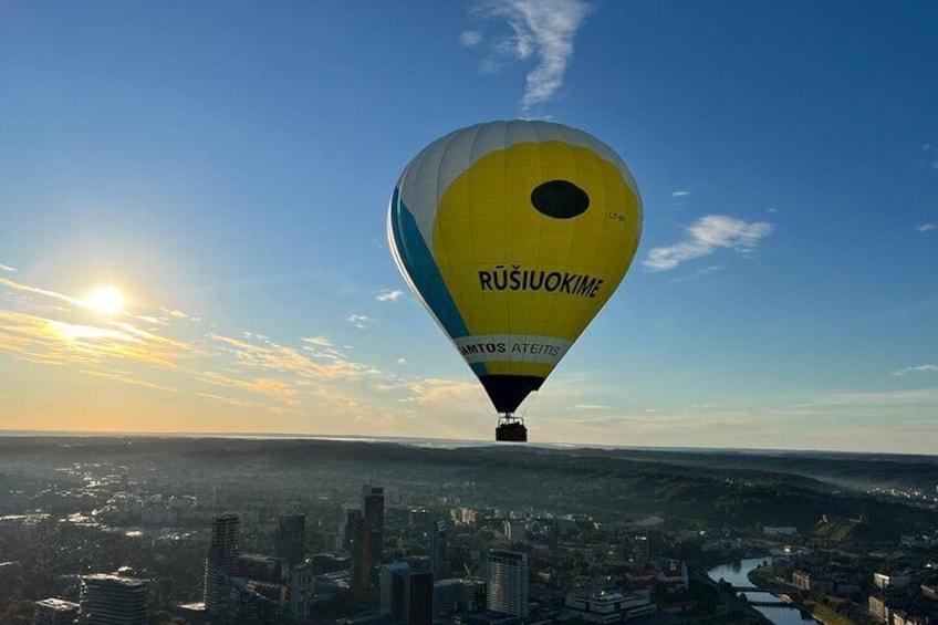 Hot air balloon flight over Vilnius or Trakai in Lithuania