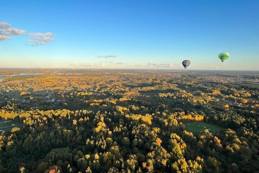 Hot air balloon flight over Vilnius or Trakai in Lithuania