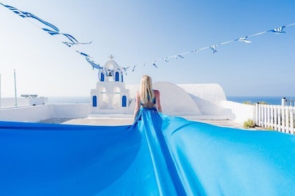 Flying Dress Photoshoot Santorini