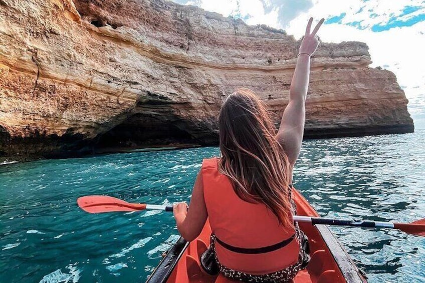 Benagil Kayak Guided Tour Secret Beaches and Caves 2h