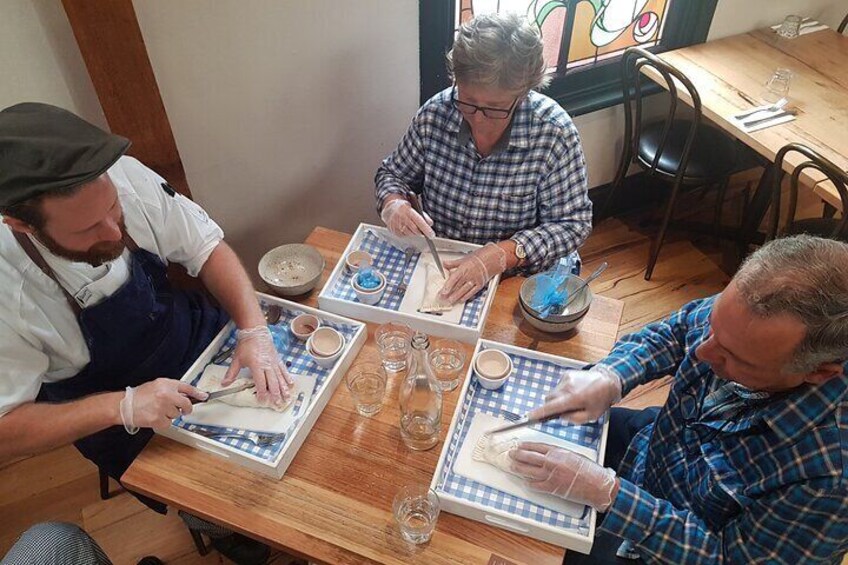 Constructing an Apfel (Apple) Strudel with permission for Hahndorf Walking Tours Viator listing only