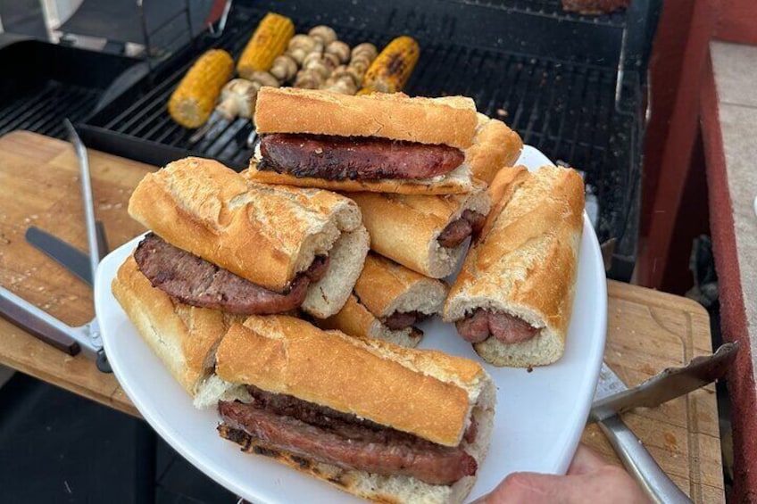 Barbecue in a penthouse in the center of Barcelona with a chef