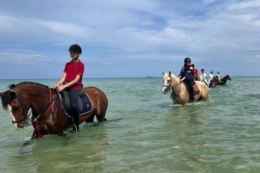 horseback riding on the beach