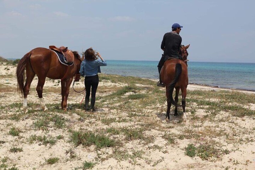 horseback riding on the beach