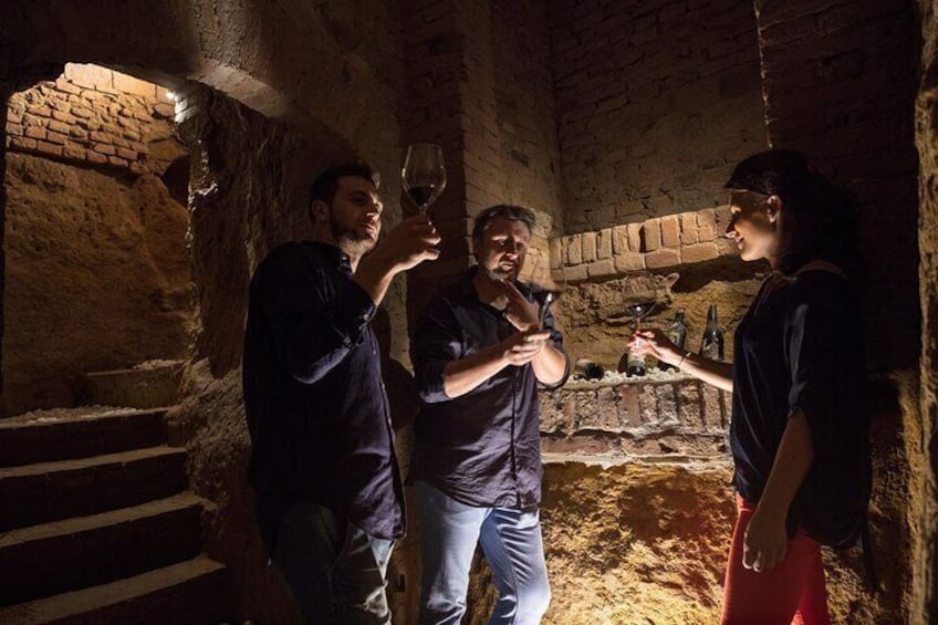 Tasting of the Best Wines in Siena in an Etruscan Crypt