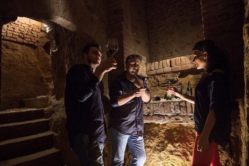 Tasting of the Best Wines in Siena in an Etruscan Crypt
