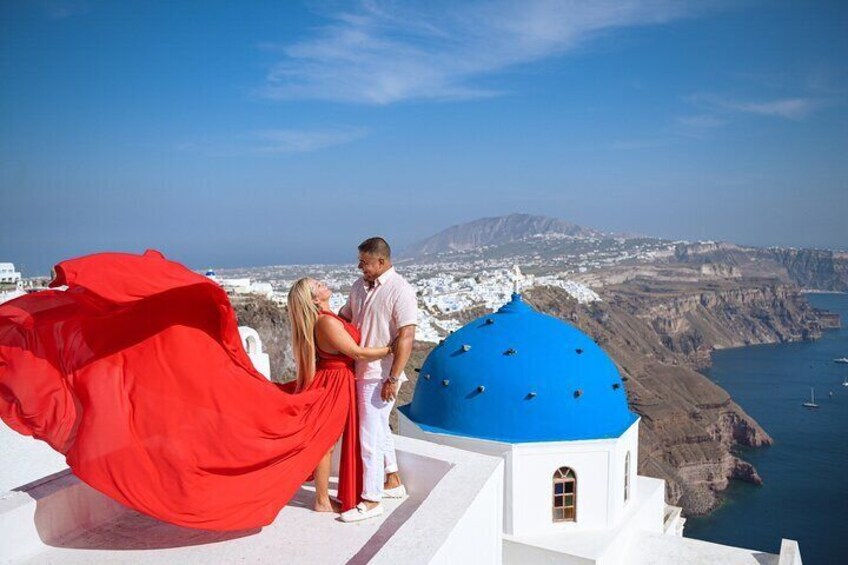 Santorini Flying Dress Photo Session Experience