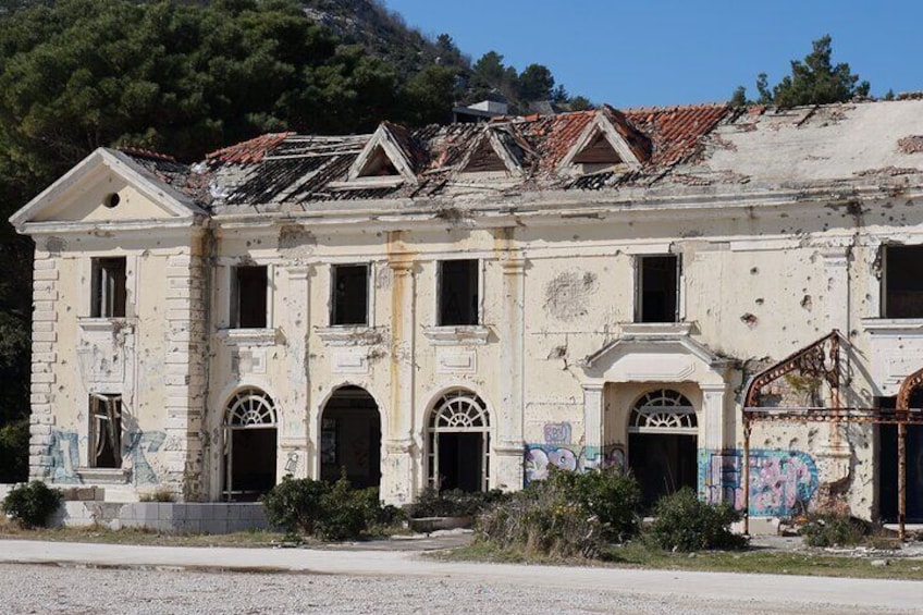 The symbol of Kupari - once the building of a brick factory, then a luxurious hotel in the early 20th century, and today a ruin waiting for renovation.