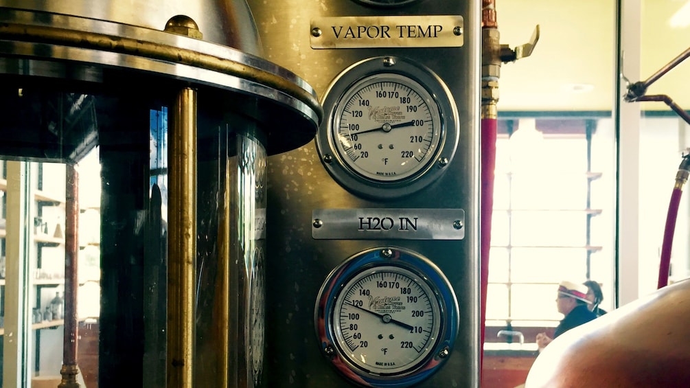 Temperature gauges at a distillery in Tennessee