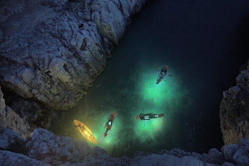 Istria Sea Canyon Illuminated Kayak Tour by Night