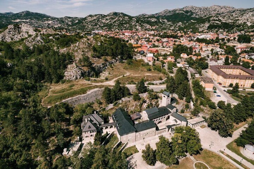 Aerial view on the Cetinje Monastery