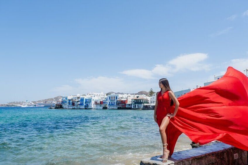 Mykonos Flying Dress Photoshoot