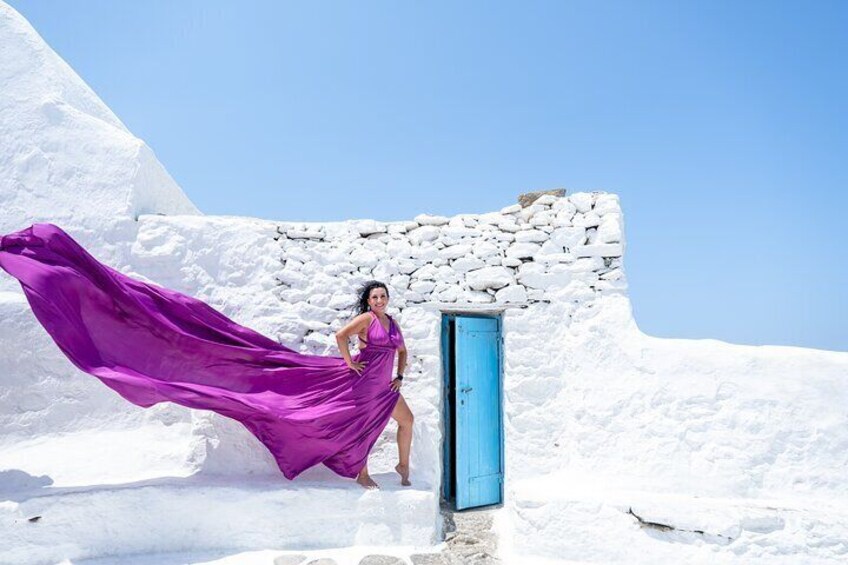 Mykonos Flying Dress Photoshoot