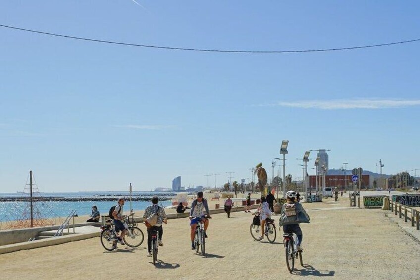 Barcelona Hidden Parks and Playas 3hours E-Bike Tour