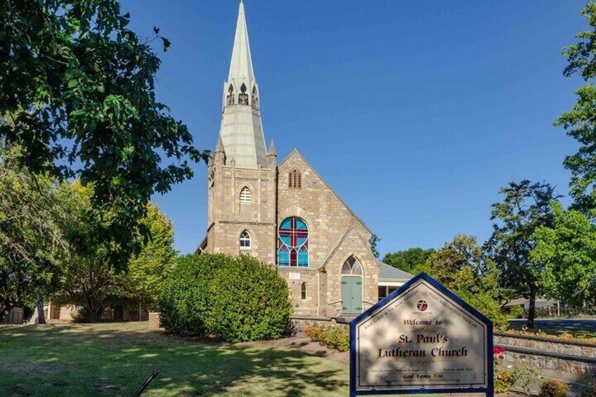 St Paul's Lutheran Church Permission to use for Viator Hahndorf Walking Tour listing.
