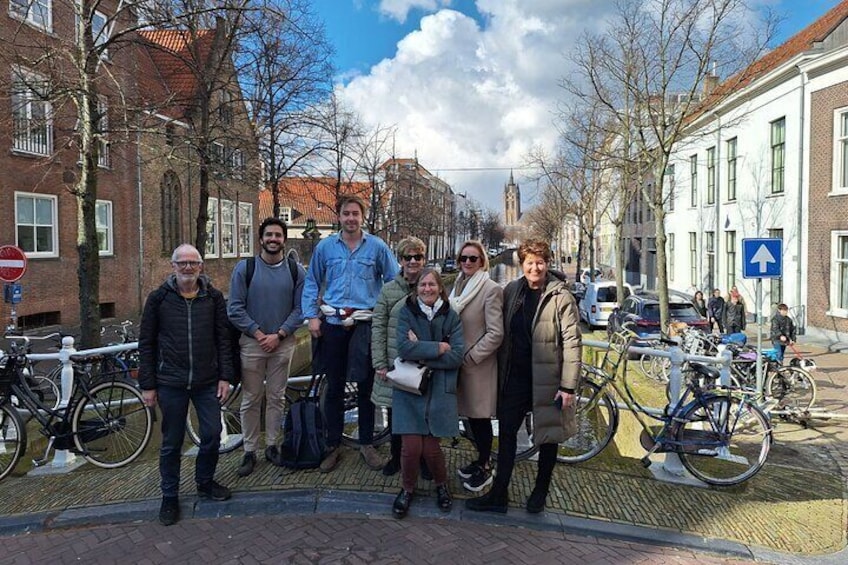 Group in front of Oude Delft.