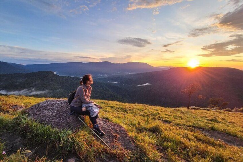 Sunrise Viewpoint on Khnang Phsa Summit.
