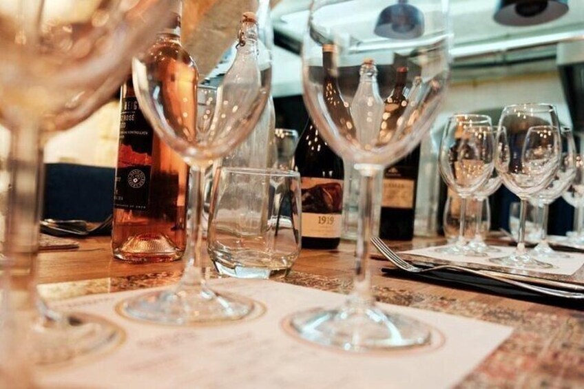 Typical set-up of a wine tasting