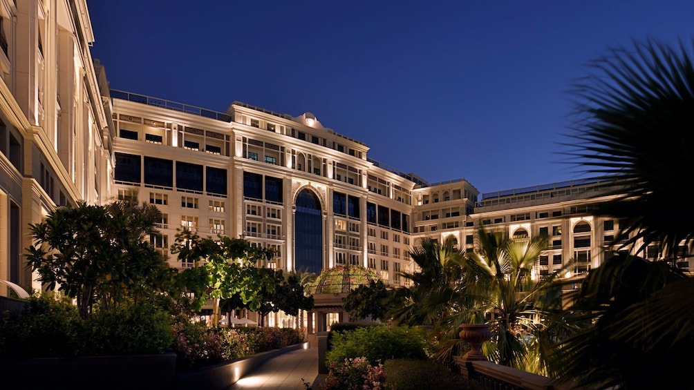 Exterior of Versace Dubai, location of Enigma restaurant in Dubai