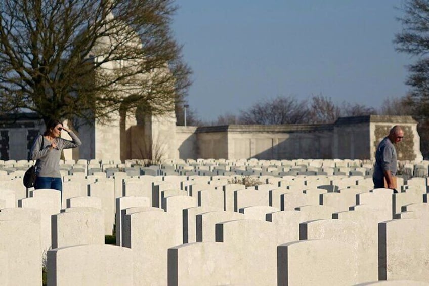 Clients at Tyne Cot Cemetery.