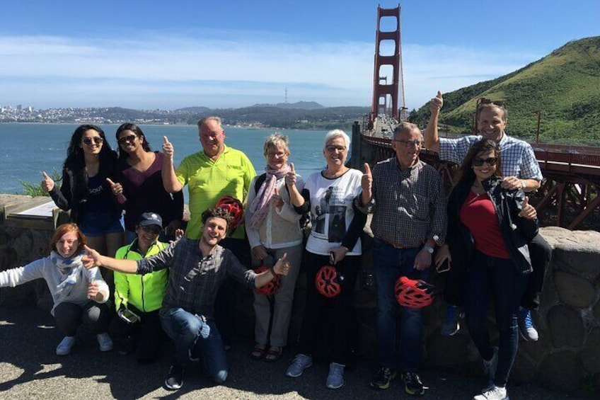 Group photo at the Golden Gate Vista point
