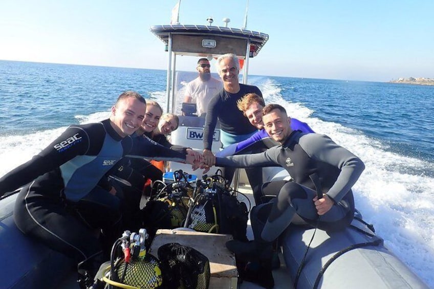 Baptism of diving from boat