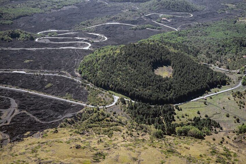 35 min Taormina and Etna private helicopter tour from Fiumefreddo