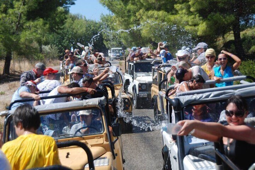 Marmaris Jeep Safari Tour With Waterfall and Water Fights