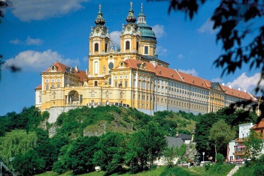Benedictine monastery in Melk, view from River Danube side