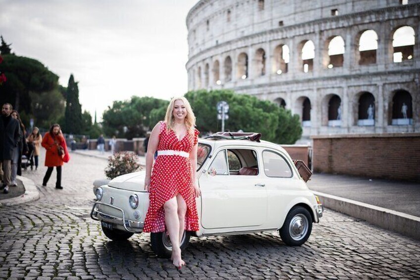 Private Fiat 500 Retro Car Tour with Professional Photoshoot