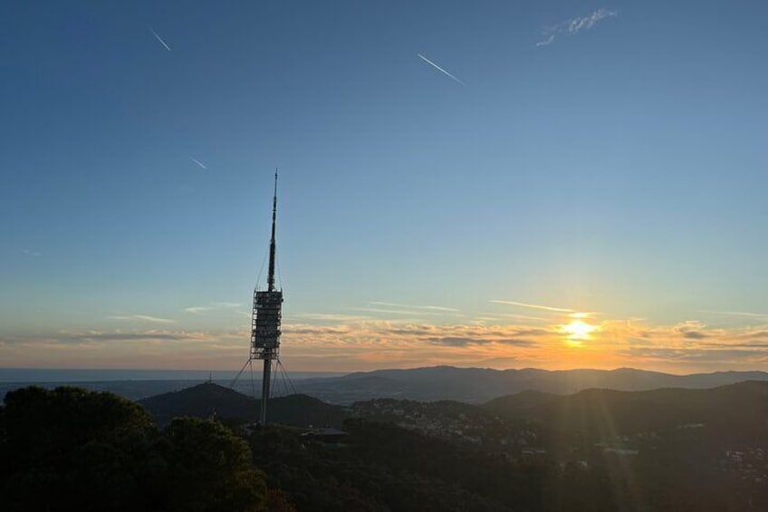 Mountain and avenue of Tibidado in the morning or at sunset