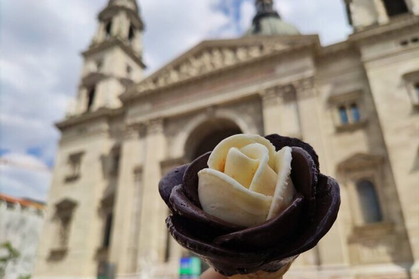 St. Stephen's Basilica with a "Rose Ice Cream"