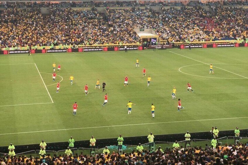 Maracana Football Game Experience Near Flags and Drums Area