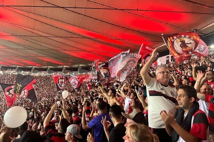 Maracana Football Game Experience Near Flags and Drums Area