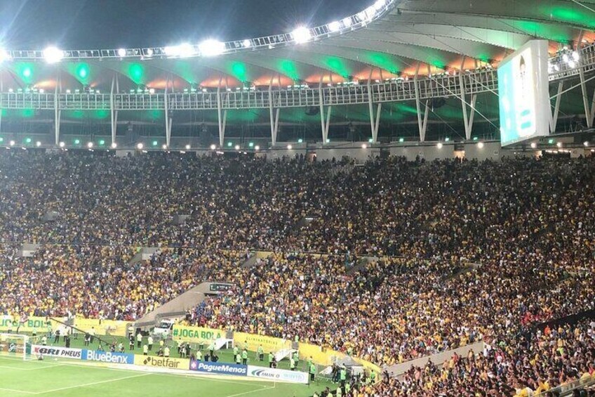 Maracana Football Game Experience Near Flags and Drums Area