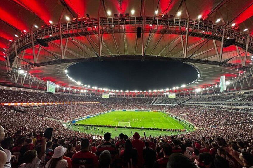 Maracana Football Game Experience Near Flags and Drums Area