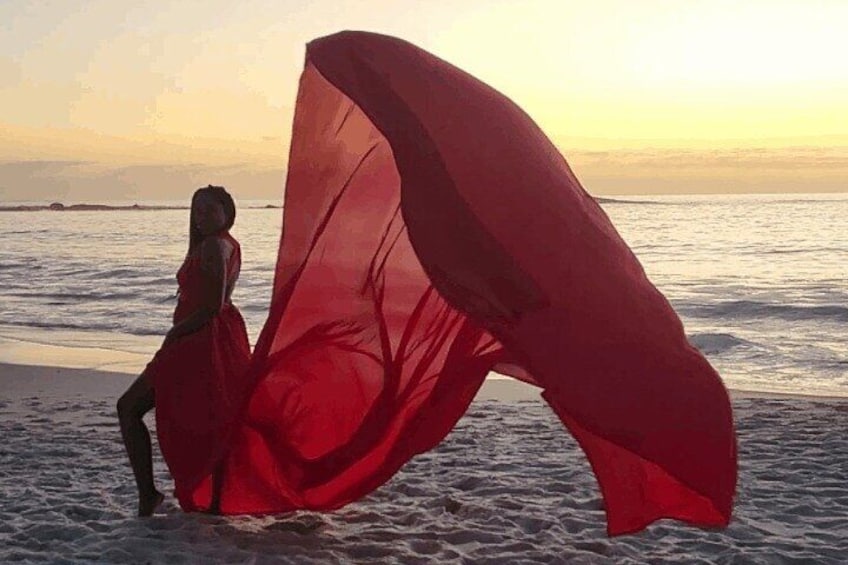 Sunset Camps Bay, Flying Dress, Cape Town