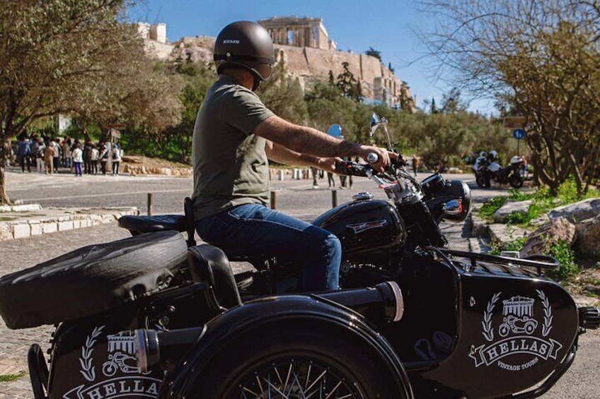 VIP Private Tour of Athens Acropolis & Plaka in a Sidecar