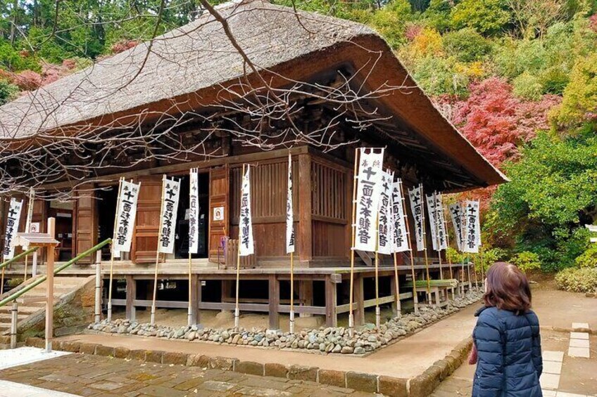 Main hall of Sugimotodera Temple, more than 1000 year old statues inside