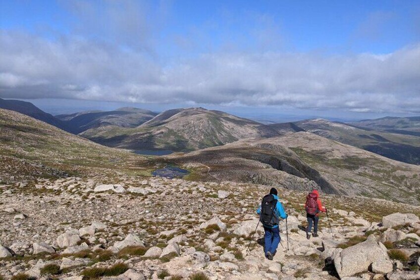 Walking down to Loch Etchachan
