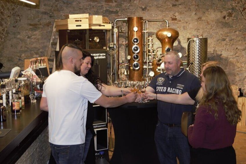 Tasting of delicious spirits