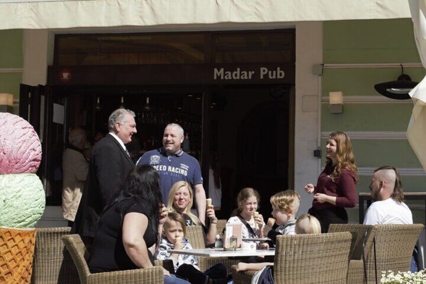 Enjoy ice cream in a typical Austrian café