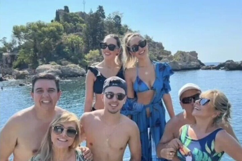 beautiful island and happy family